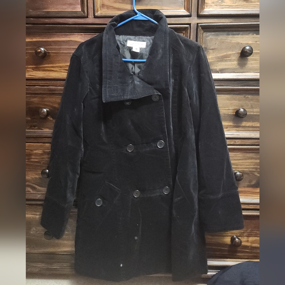 Black velvet winter jacket